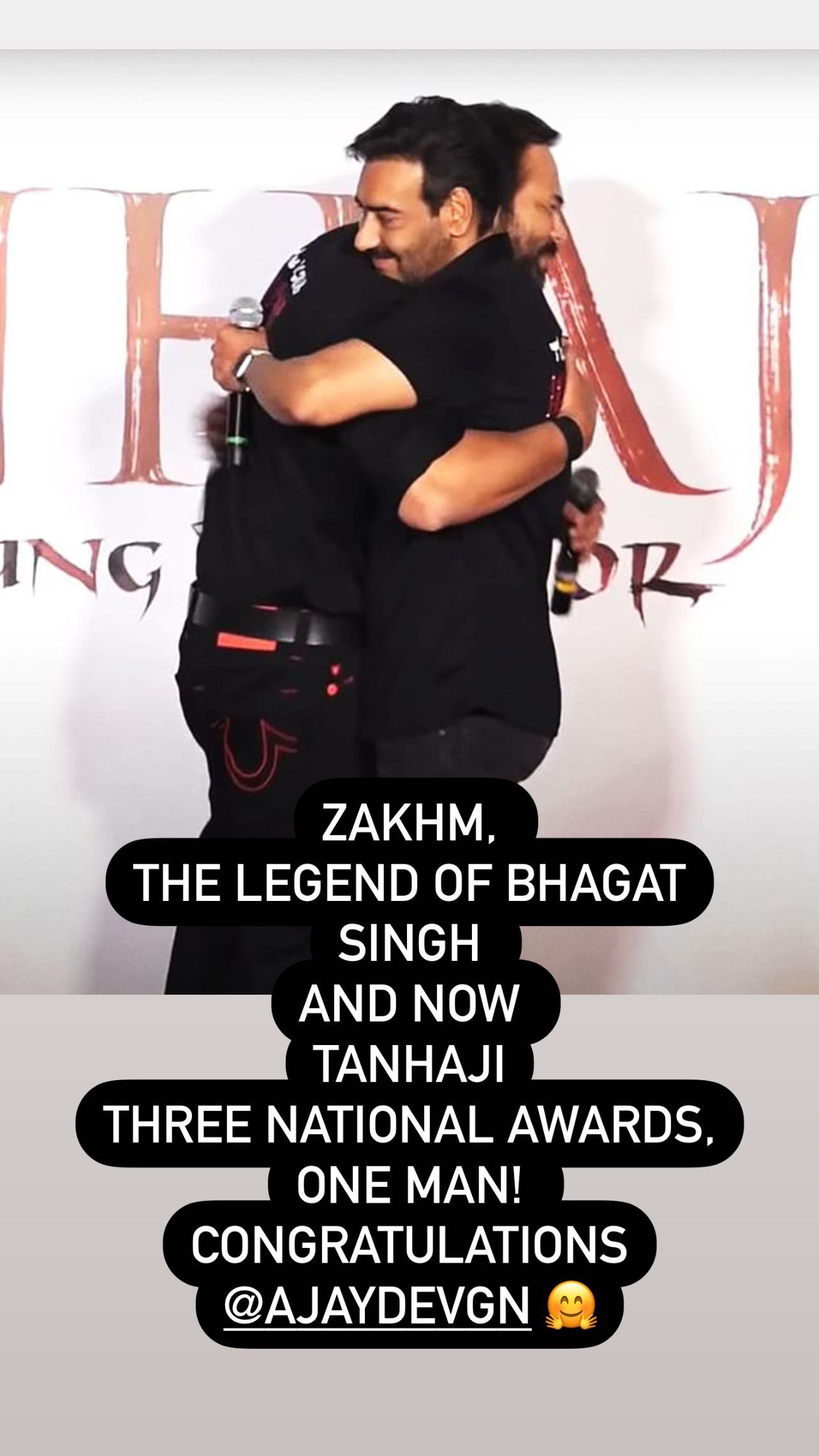 Rohit Shetty congratulates Ajay Devgn for winning National Award for