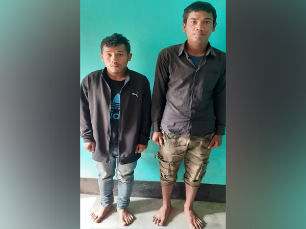 Two cadres of People's Democratic Council of Karbi Longri (PDCK) were arrested on Saturday by Assam Police. Photo/ANI Two cadres of People's Democratic Council of Karbi Longri (PDCK) were arrested on Saturday by Assam Police. Photo/ANI
