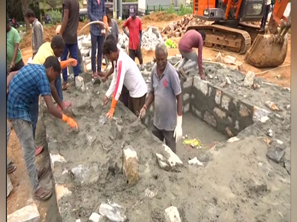 Construction of temple at Banglore University campus (Image/ANI)