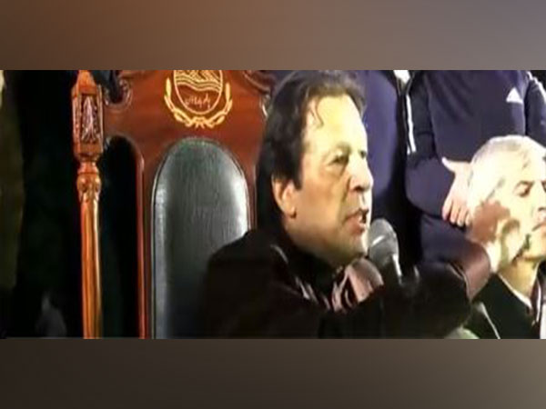 PTI chief Imran Khan at Rawalpindi jalsa. (Photo Credit - Twitter/PTI)