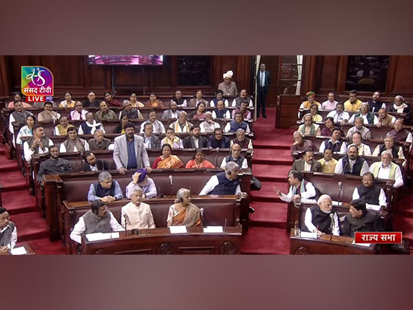 PM Modi and other MPs in Rajya Sabha on Friday. (Photo/Sansad TV)