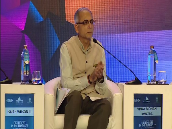 Foreign Secretary Of India, Vinay Mohan Kwatra at the Panel Discussion On 'Showstopper: Currencies Of Power And Persuasion: Reflections On The Future' under Raisina Dialogue. (Photo/ANI)