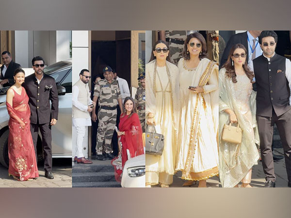 Alia Bhatt, Ranbir Kapoor, Saif Ali Khan, Kareena Kapoor Khan, Karisma Kapoor, Neetu Kapoor, Anissa Malhotra, Aadar Jain (Photo/ANI)