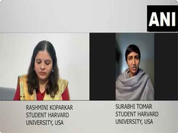 Harvard students Rashmini Koparkar and Surabi Tomar (Photo/ANI)