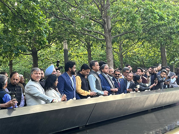 Members of all-party delegation led by Congress MP Shashi Tharoor at the 9/11 memorial (Photo/ ANI)