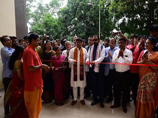 MoS Prataprao Jadhav, Ministry of Ayush inaugurates '400 seated UG Boys' Hostel at National Institute of Homoeopathy, Kolkata today. (Photo/ANI)