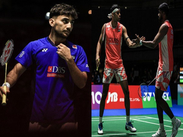 Indian shuttlers Lakshya Sen (L), Satwiksairaj Rankireddy and Chirag Shetty (Photo: Badminton Photo)