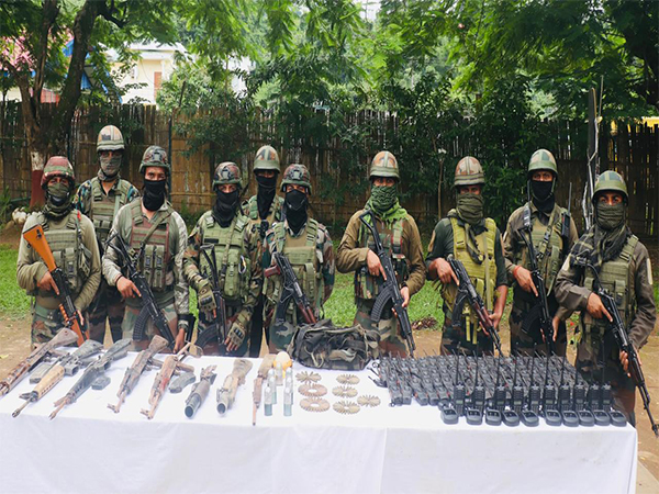 Huge cache of arms and ammunition recovered by the security forces (Photo/ANI)