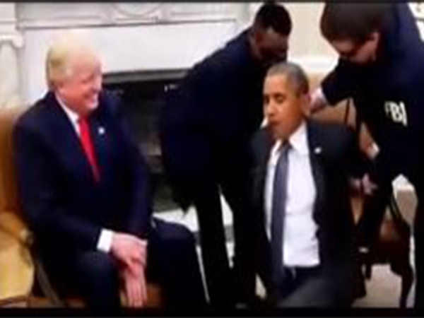 The video posted by Trump shows FBI arresting former President Barack Obama in White House.(Photo credit/TruthSocial/Donald Trump)
