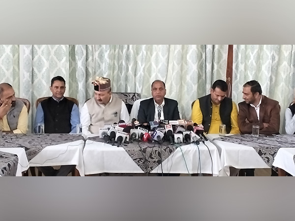 BJP's Jai Ram Thakur addressing a press conference in Shimla (Photo/ANI)