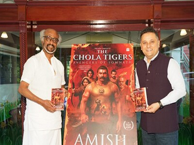 The cover of The Chola Tigers was revealed by Indian cinema's superstar and living legend Rajinikanth, along with the author Amish, in a private ceremony in Chennai.