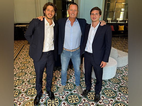 US Special Presidential Envoy Richard Grenell with Imran Khan's sons Sulaiman Isa Khan (right) and Kasim Khan (left) in California.