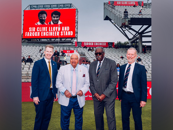 Clive and Farokh at the unveiling of the stand. (Photo: @lancscricket)