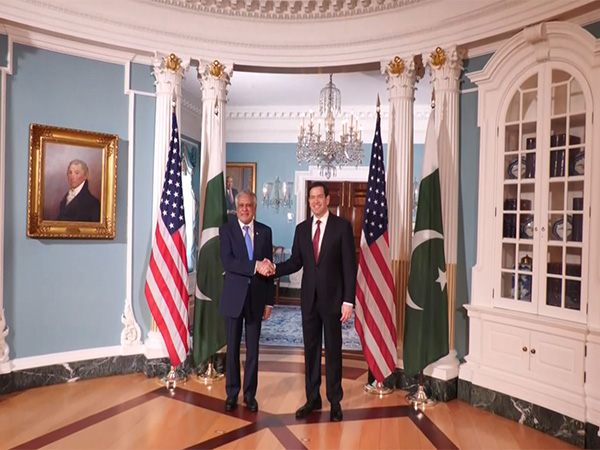 US Secretary of State Marco Rubio with Pakistani Deputy Prime Minister and Foreign Minister Ishaq Dar during their meeting at the Department of State in Washington, DC (Photo/ANI)