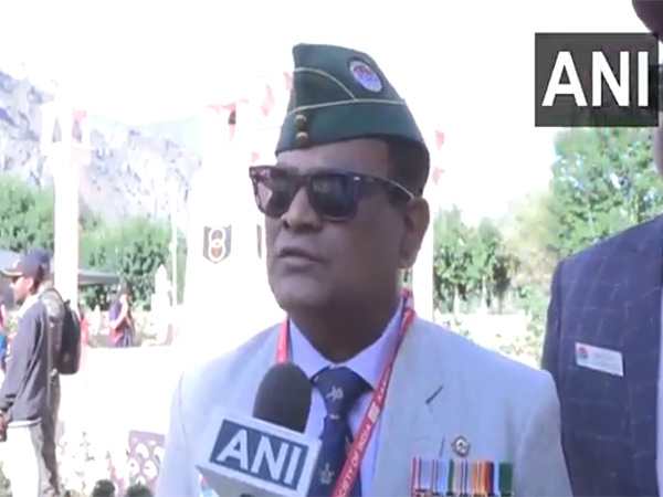 Air Force Veteran Trilok reflects on Kargil War at 26th Vijay Diwas in Dras. (PhotoANI)