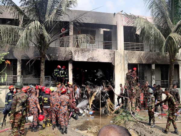 Crash site of Dhaka plane crash tragedy (Image/Reuters)