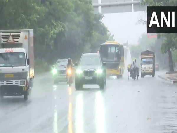 Visual of rainfall from Lajpat Nagar (Photo/ANI)