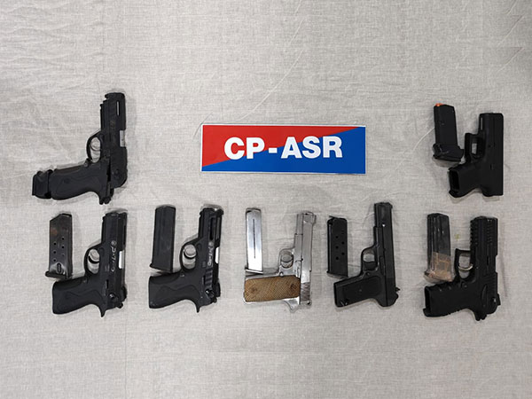 Police have seized seven pistols (1x9mm, 4x.30 bore including Glock, 2x.32 bore), 6 Live Cartridges and a Motorcycle (Photo/X@DGPPunjabPolice)
