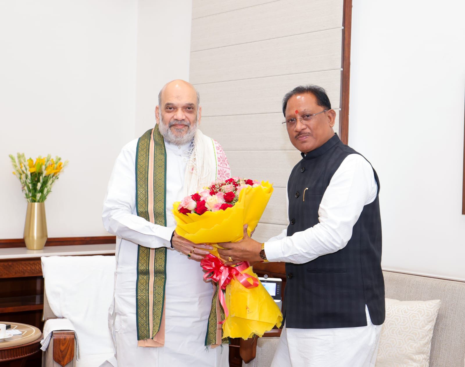 Chhattisgarh Chief Minister Vishnu Deo Sai meets Home Minister Amit Shah (Photo/ANI)