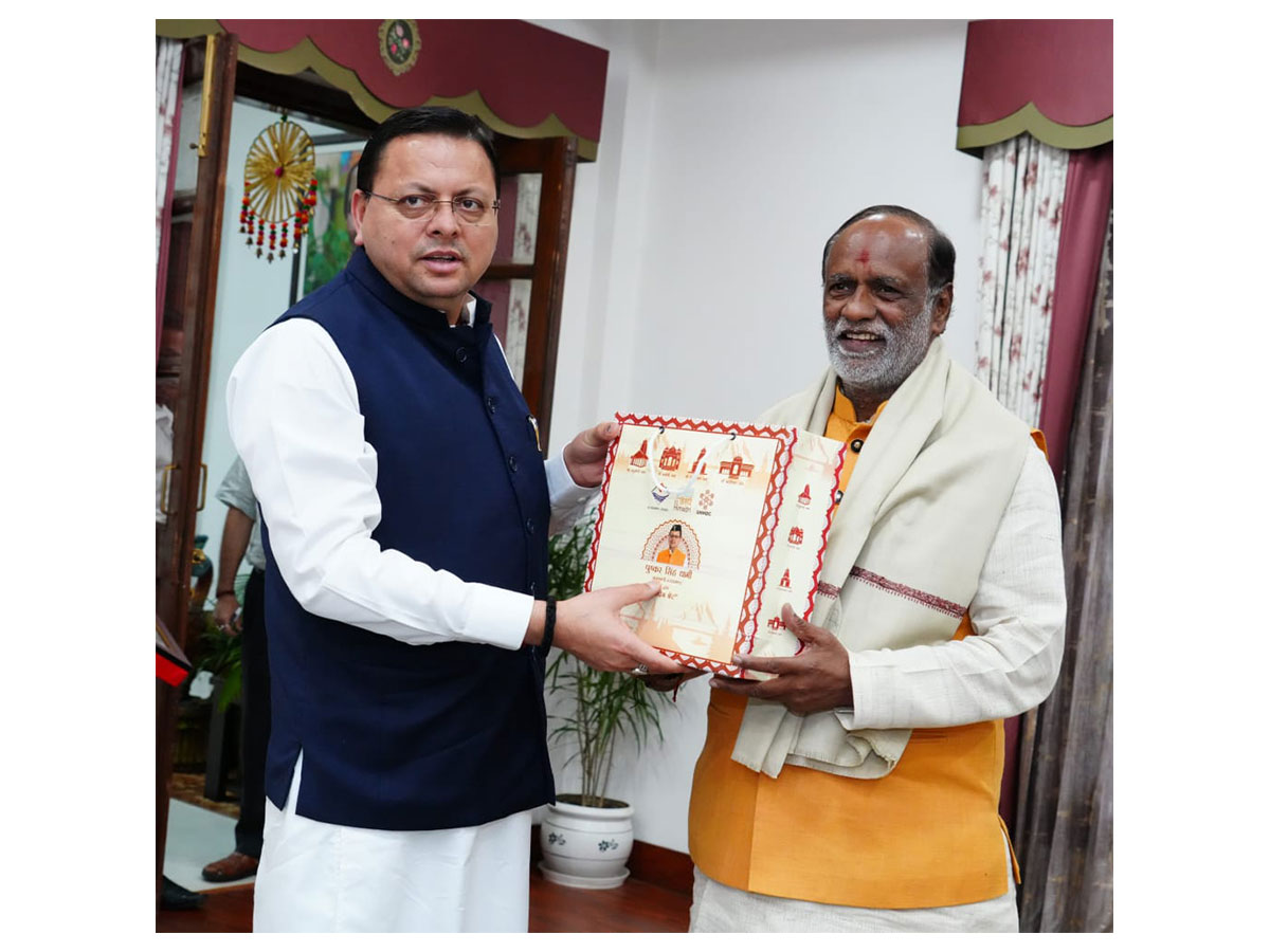 Uttarakhand CM Pushkar Singh Dhami meets President of OBC Morcha (Photo/ANI)