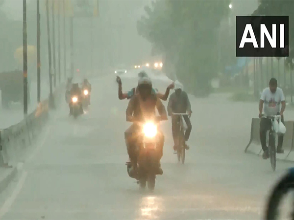 Heavy rainfall hits several parts of Uttar Pradesh; visuals emerge from Kanpur(Photo/ANI)