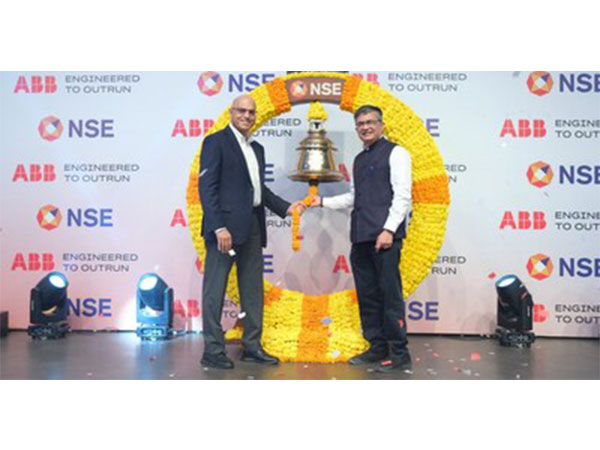 (L to R) Sanjeev Sharma, Country Head and Managing Director, ABB India, and Ashishkumar Chauhan, MD & CEO of NSE, at the Bell Ringing Ceremony Marking ABB India's 30 Years of NSE Listing