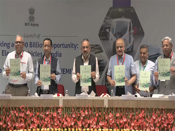 Launch of 'Unlocking a $200 Billion Opportunity: Electric Vehicles in India. India Electric Mobility Index (IEMI) 2024' by Niti Aayog (Image: ANI)