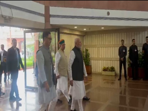 Prime Minister Narendra Modi arrived for NDA parliamentary party meeting (Photo/ANI)
