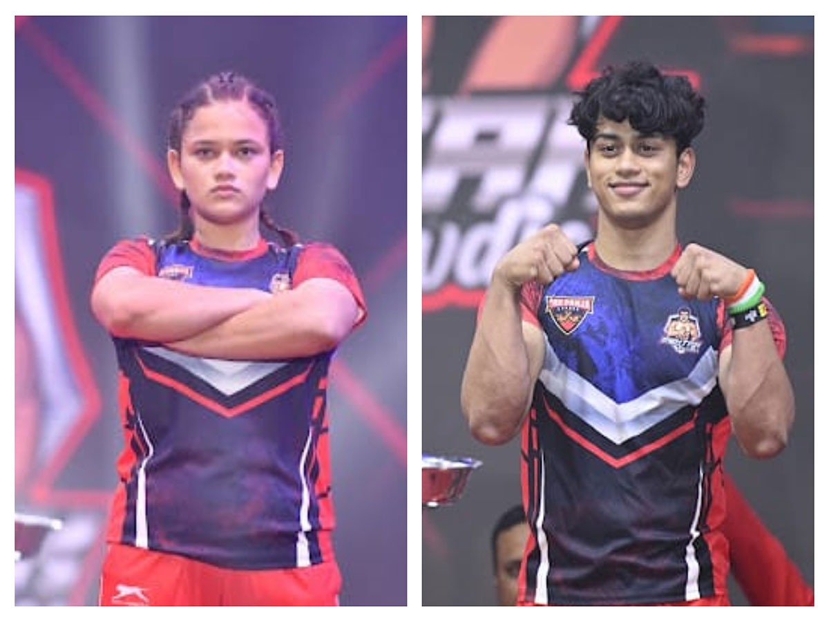 Rohtak Rowdies players Aakriti Kandari (L) and Aryan Kandari (R). (Photo: Pro Panja League)