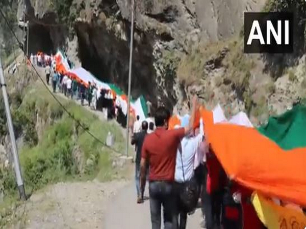 Mega Tiranga Rally under 'Har Ghar Tiranga' campaign held in Kupwara (Photo/ANI) 