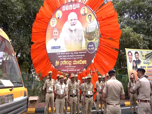 Preparations underway ahead of PM Modi's visit to Karnataka (Photo/ANI)