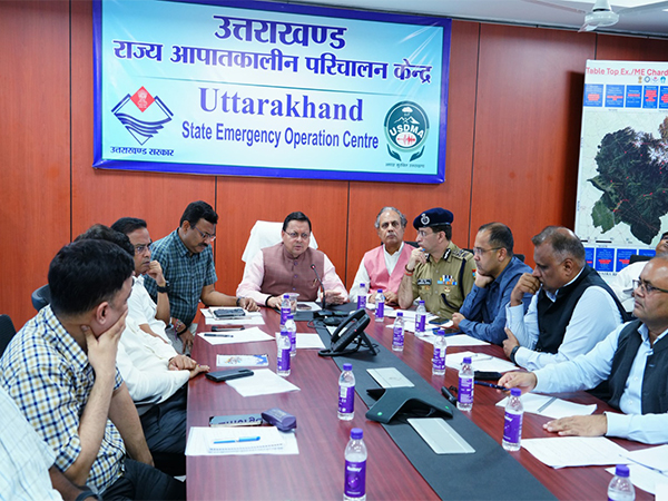 Uttarakhand CM holds meeting. (Photo/ANI)
