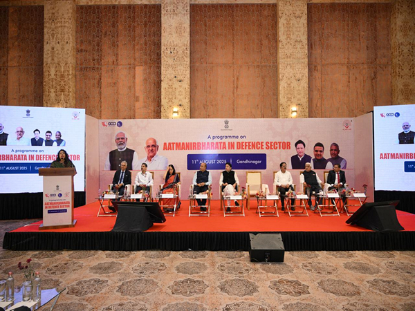 Seminar on 'Aatmanirbharata in Defence Sector' held in Gandhinagar (Photo/ANI)