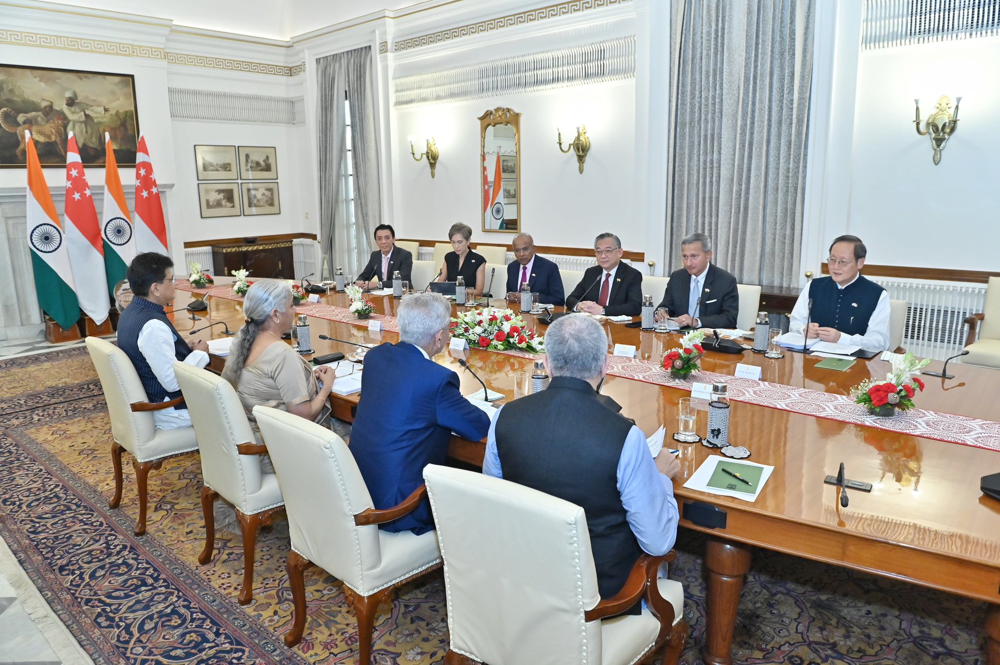 Third India-Singapore Ministerial Roundtable meetingwas held in New Delhi (Image: X/@DrSJaishankar)