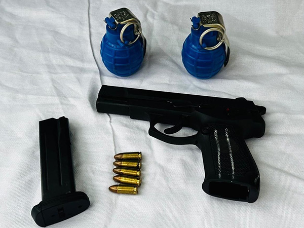 Recovered grenades and pistol (Photo/ Punjab Police)  