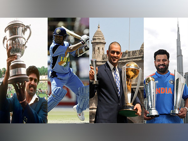 Kapil Dev, Sachin Tendulkar, MS Dhoni, Rohit Sharma. (Photo: ICC/BCCI)
