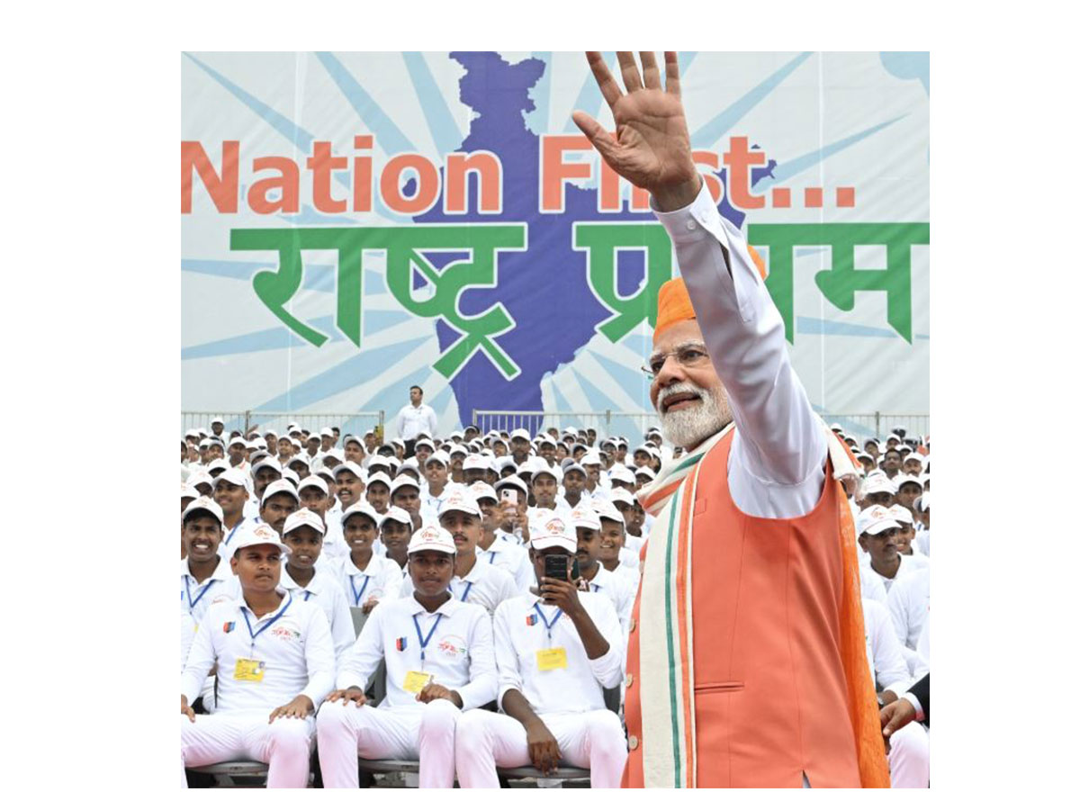PM Narendra Modi at I-Day celebrations (Photo/ANI)