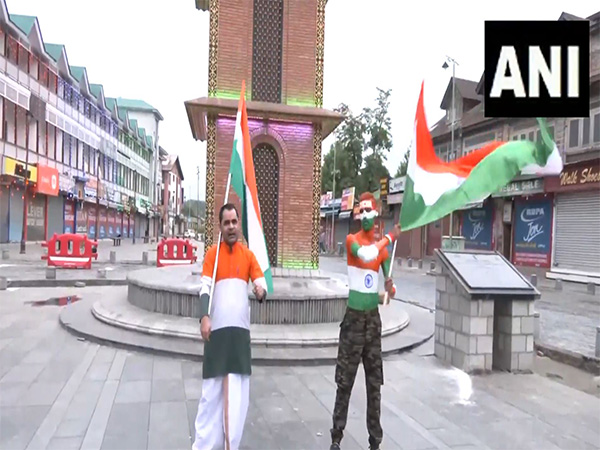 Two men from Rajasthan, Gujarat unite to raise Tiranga at historic Srinagar's Lal Chowk (Photo/ANI)
