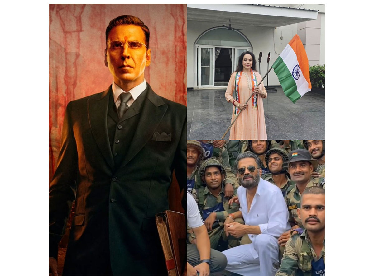 Akshay Kumar, Hema Malini and Suneil Shetty (Photo: Instagram)