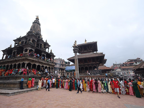 Thousands of devotees throng the 17th-century Krishna Temple in Patan Durbar Square, Nepal, to celebrate Lord Krishna's Janmashtami with prayers, rituals, and festive fervor (Photo/ANI)