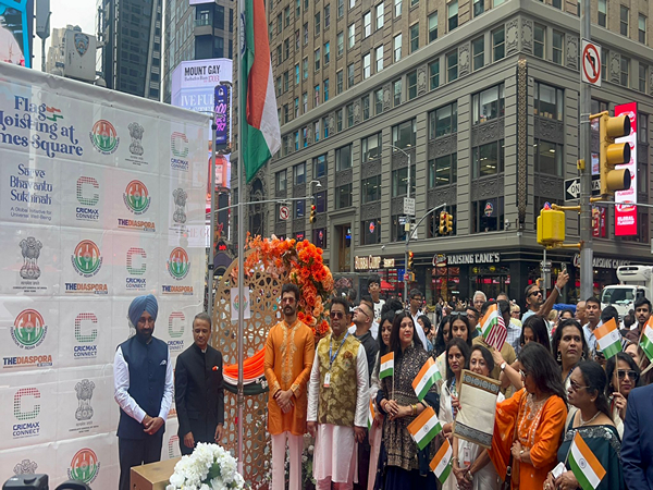 Tricolour hosting at Times Square (Photo/ ANI)