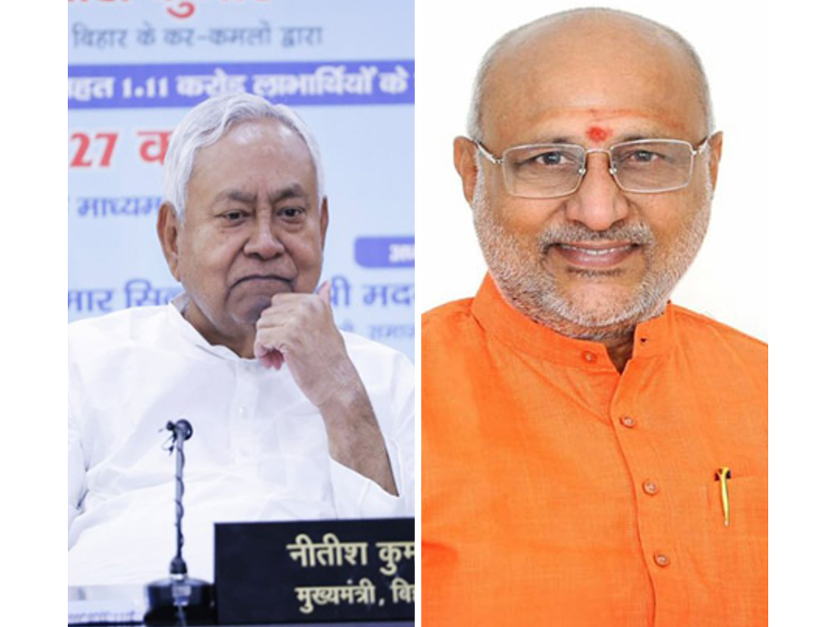 Bihar CM Nitish Kumar (left) and Maharashtra Governor CP Radhakrishnan (Photo/ANI)