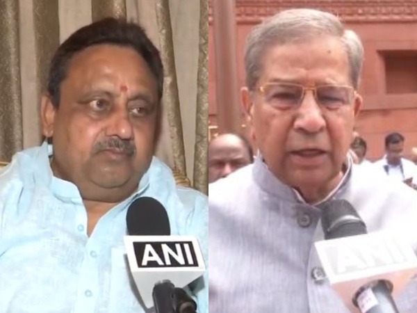 BJP MP Praveen Khandelwal and BJP Rajya Sabha MP Ghanshyam Tiwari (Photo/ANI)