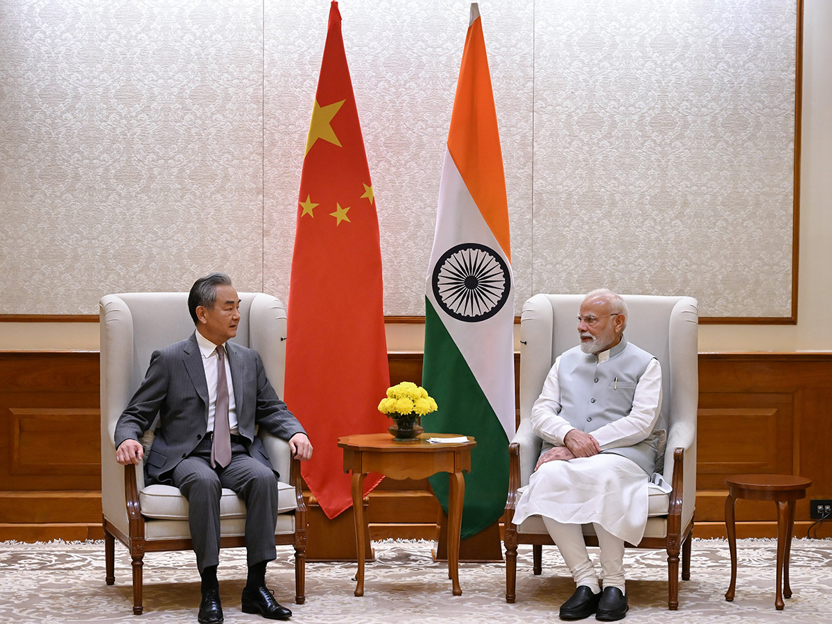 Prime Minister Narendra Modi with Chinese Foreign Minister Wang Yi (Photo/X@China_Amb_India)