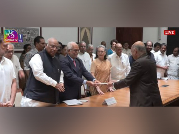 INDIA bloc VP nominee B Sudershan Reddy files nomination. (Photo/Sansad tv)