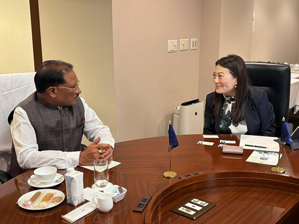 Chhattisgarh CM Vishnu Deo Sai with Kayo Ito, CEO of of NTT Ltd (Photo/X@vishnudsai)