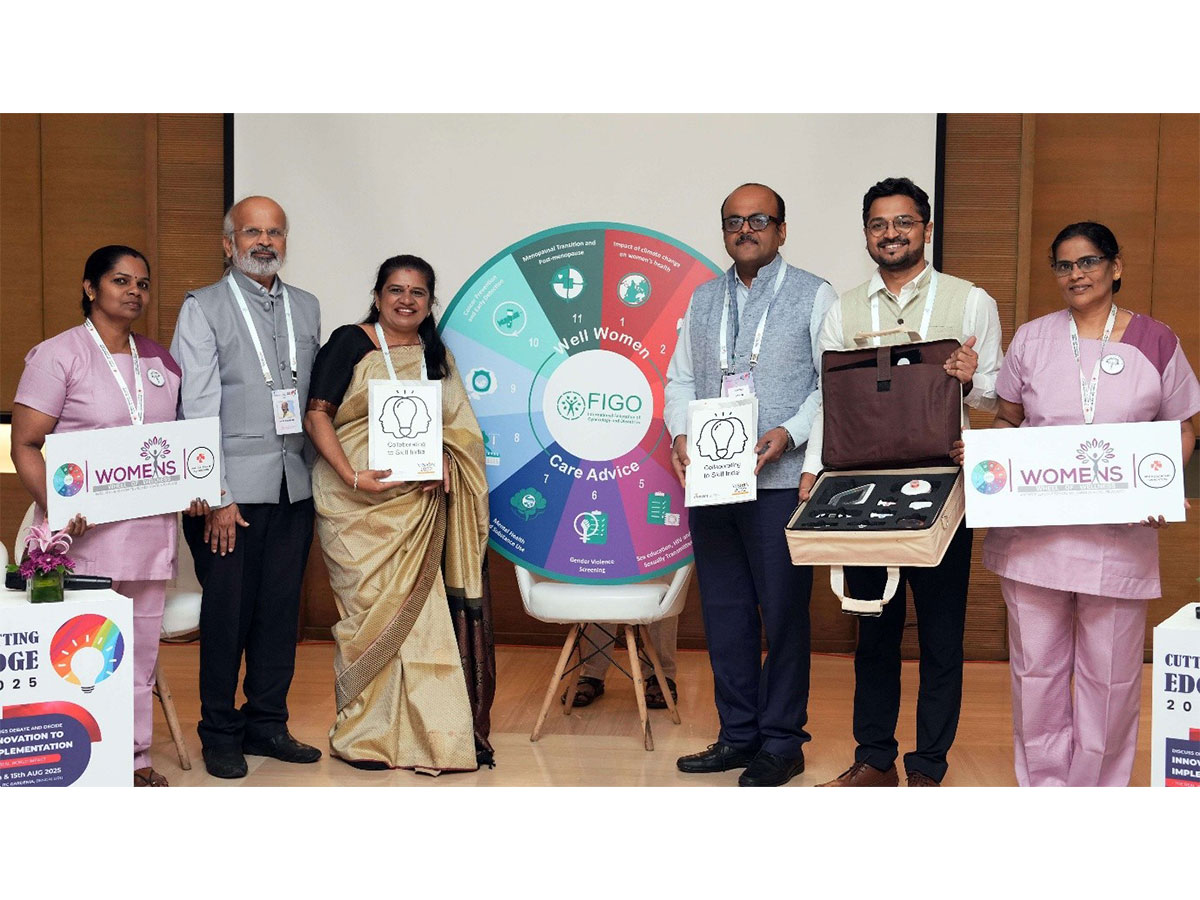 Dr Hema Divakar with Dr Amit Shah, Dr Shantanu Pathak & Dr G V Divakar unveiled the 'Wheel of Wellness' at Cutting Edge 2025--sparking a revolution in women's healthcare