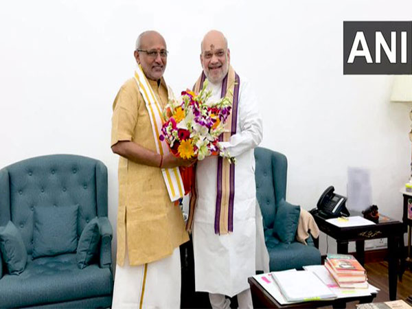 NDA's Vice Presidential candidate CP Radhakrishnan meets Union Home Minister Amit Shah in Delhi (Photo/ANI)