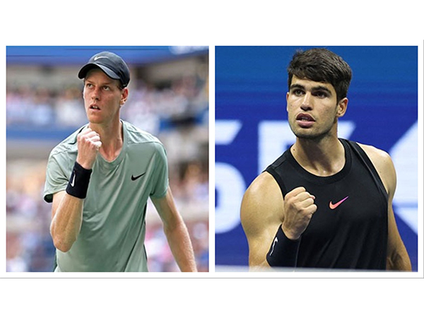 Tennis players Jannik Sinner (L) and Carlos Alcaraz (R). (Photo: X/@usopen)