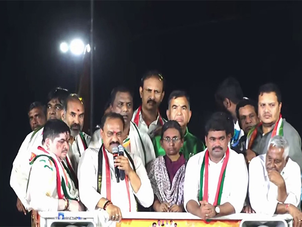 TPCC Chief Mahesh at 'Janahita Padayatra' (Photo/ANI)
